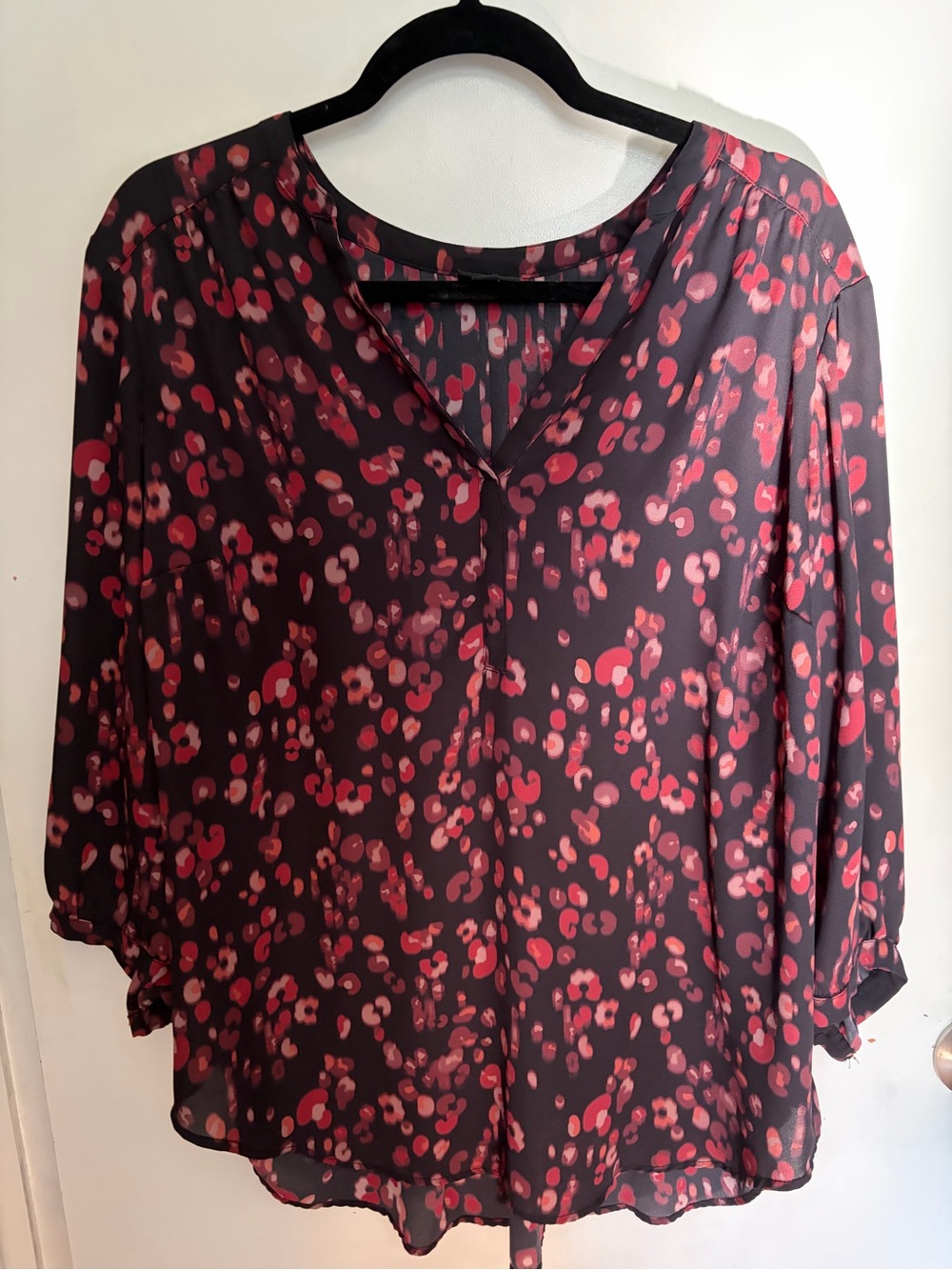 torrid Black and Red Animal Print V-Neck Tunic